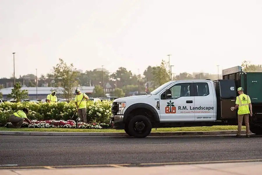 R.M. Landscape commercial service vehicle supporting property maintenance