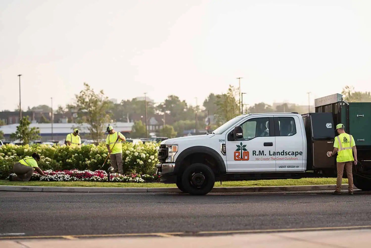 R.M. Landscape service vehicle at a commercial property